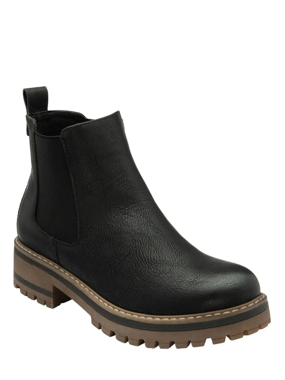Lotus Black Wide Fit Casual Ankle Boots