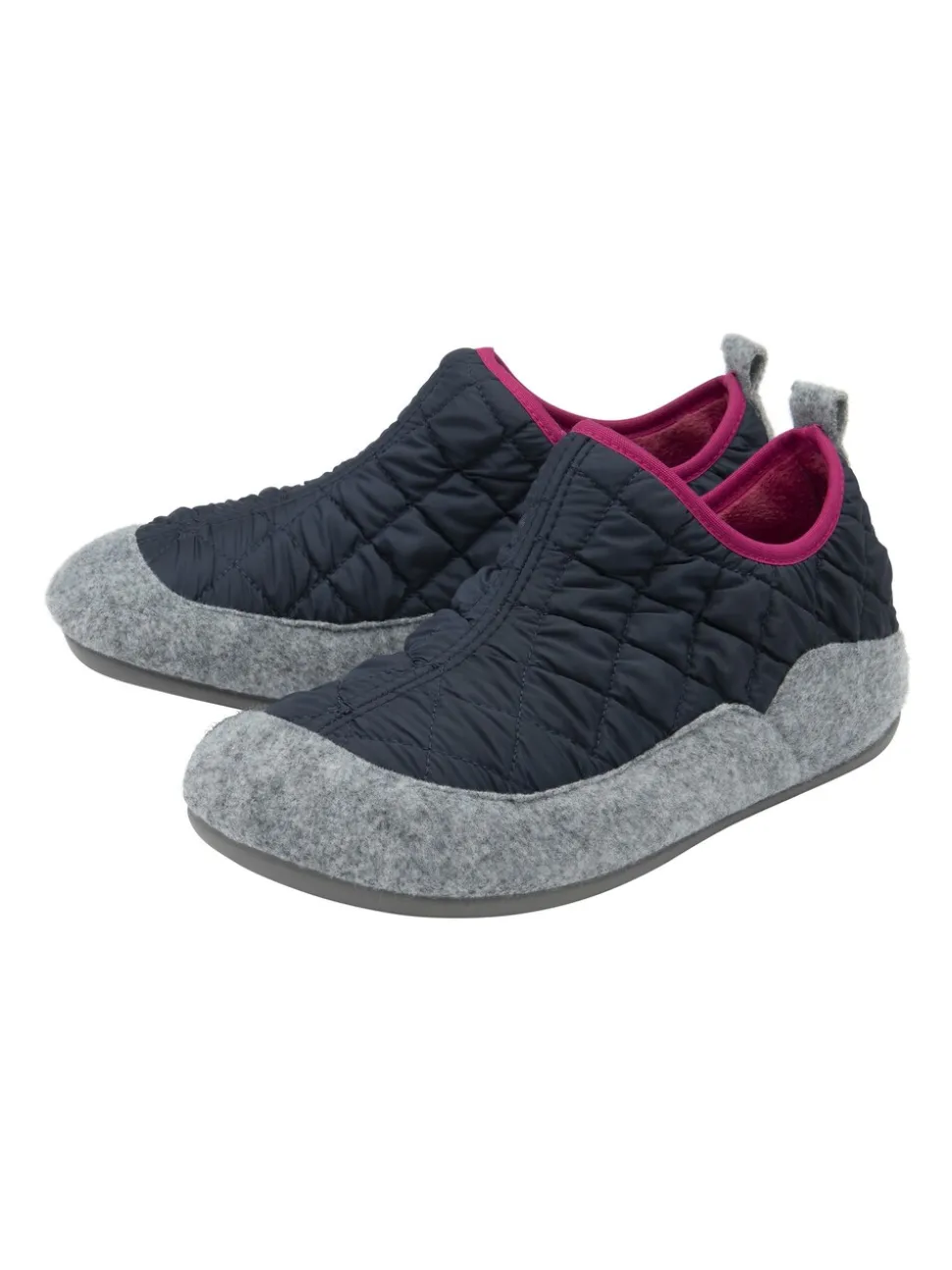 Lotus Blue Quilted Textile Slippers