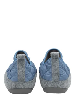 Lotus Blue Quilted Textile Slippers