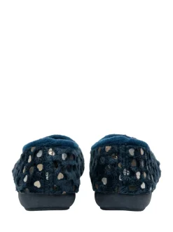 Lotus Blue Textile Ballerina Slippers