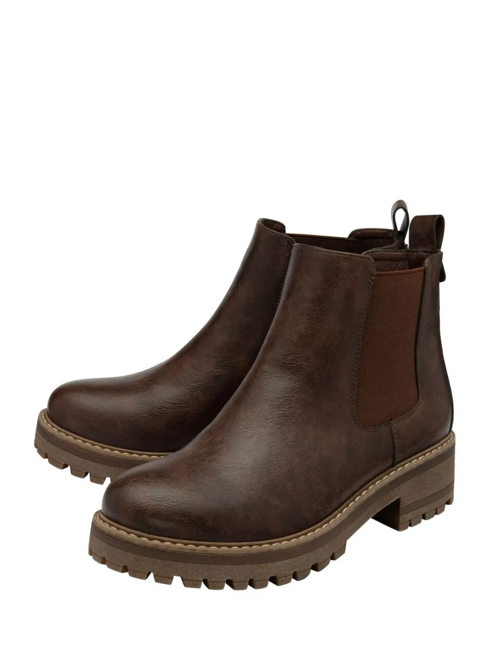 Lotus Brown Wide Fit Casual Ankle Boots