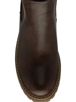 Lotus Brown Wide Fit Casual Ankle Boots