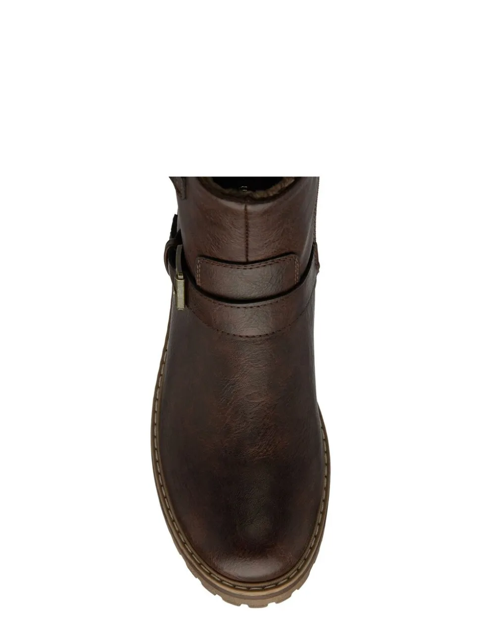 Lotus Brown Zip-Up Ankle Boots
