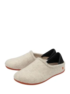 Lotus Natural Textile Flat Slippers