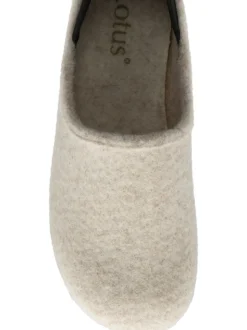 Lotus Natural Textile Flat Slippers