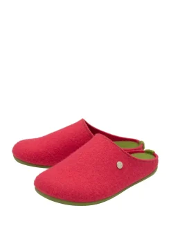 Lotus Orange Textile Flat Mule Slippers