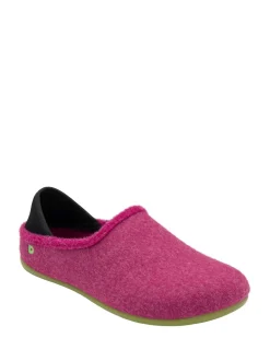 Lotus Pink Textile Flat Slippers