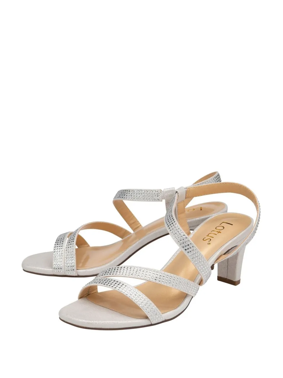 Lotus Silver Diamante Ocassion Sandals