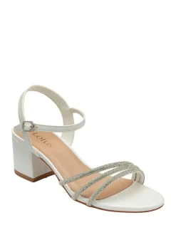 Lotus White Heeled Occasion Sandals
