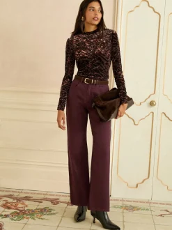 Love & Roses Berry Red Crop Wide Leg Jeans