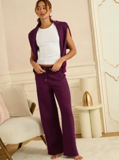 Love & Roses Berry Red Jersey Loungewear Bottoms