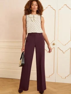Love & Roses Berry Wide Leg Trousers