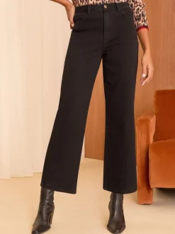 Love & Roses Black Crop Wide Leg Jeans