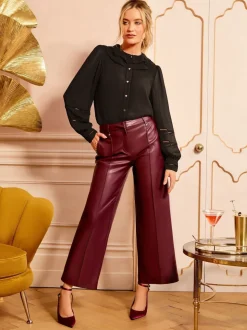 Love & Roses Black Long Sleeve Frill Collar Blouse
