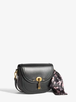 Love & Roses Black Suedette Saddle Cross-Body Bag