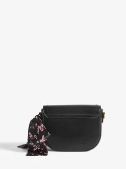 Love & Roses Black Suedette Saddle Cross-Body Bag