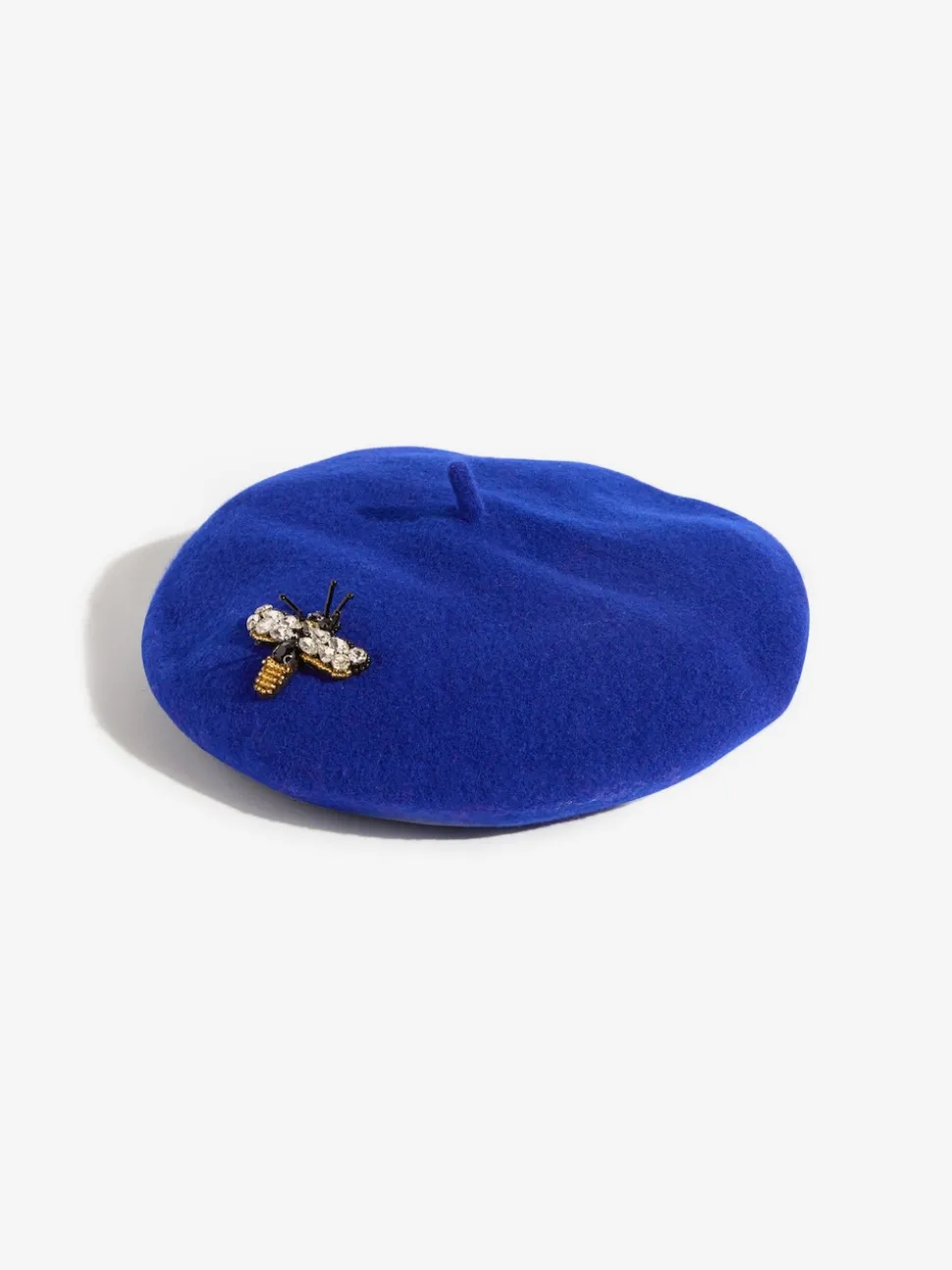 Love & Roses Blue Embellished Beret Hat