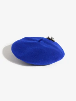 Love & Roses Blue Embellished Beret Hat
