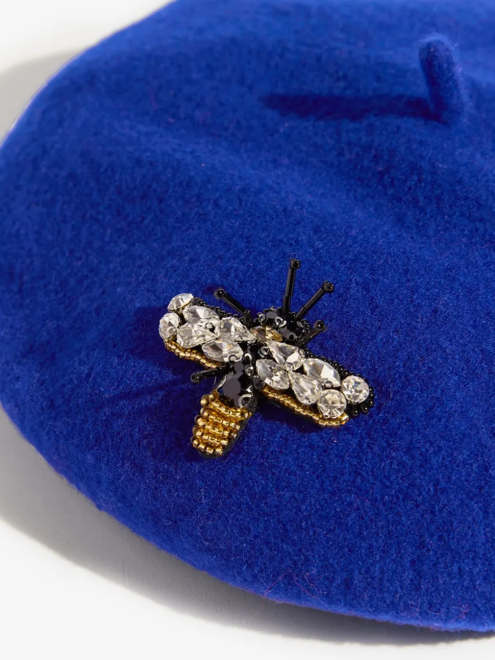 Love & Roses Blue Embellished Beret Hat