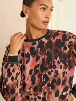 Love & Roses Brown Crew Neck Jersey Sweatshirt