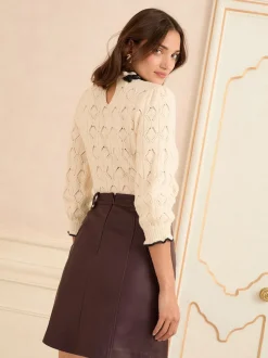 Love & Roses Burgundy Red Faux Leather Mini Skirt