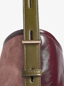 Love & Roses Burgundy Woven Slouchy Tote Bag