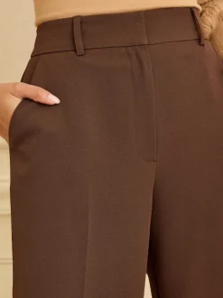 Love & Roses Chocolate Brown Wide Leg Trousers