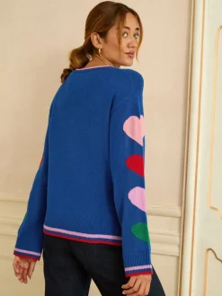 Love & Roses Cobalt Blue Crew Neck Cosy Jumper
