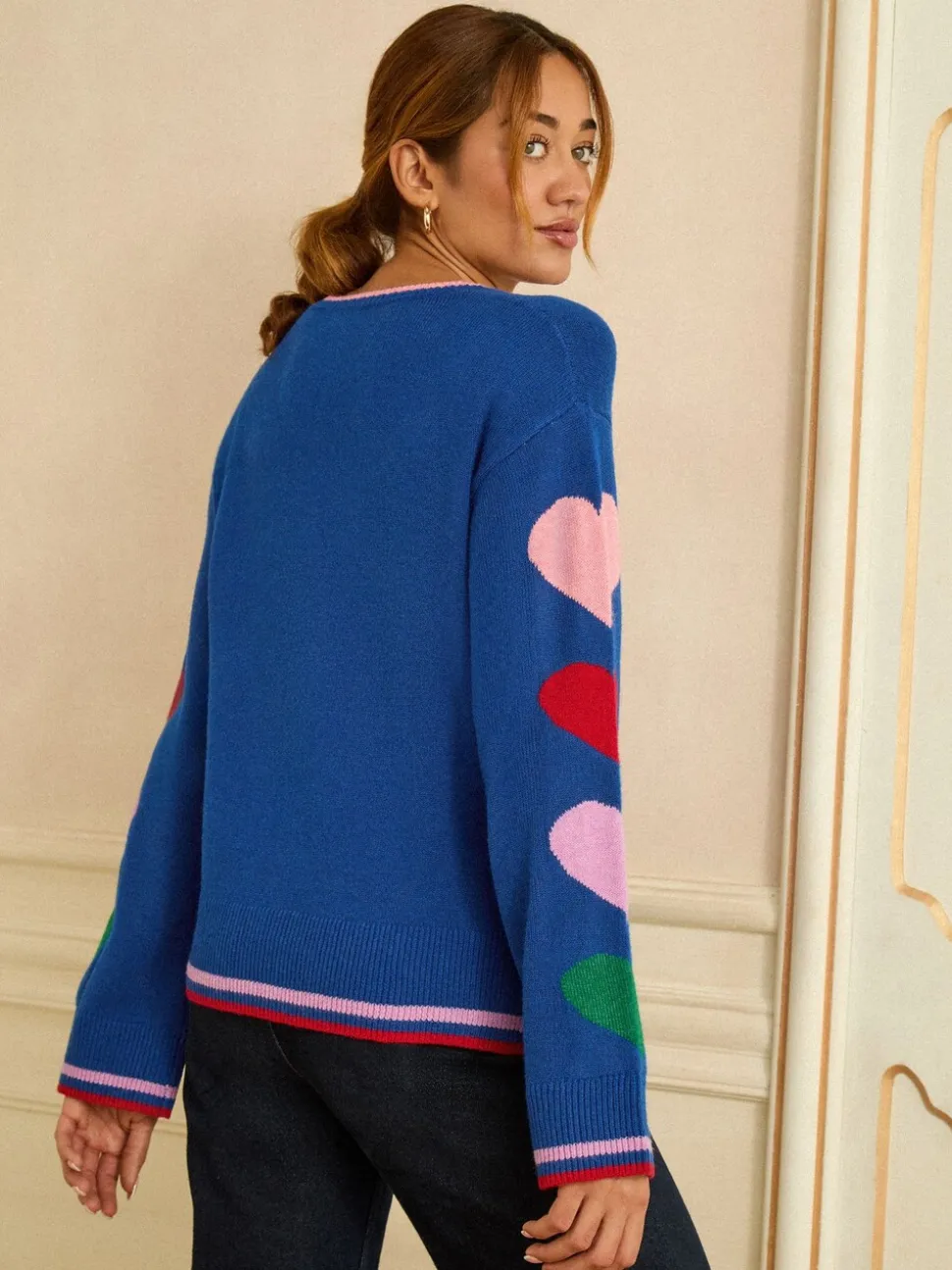Love & Roses Cobalt Blue Crew Neck Cosy Jumper