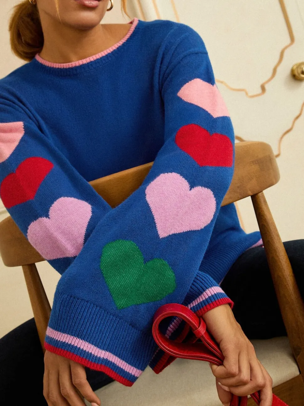 Love & Roses Cobalt Blue Crew Neck Cosy Jumper