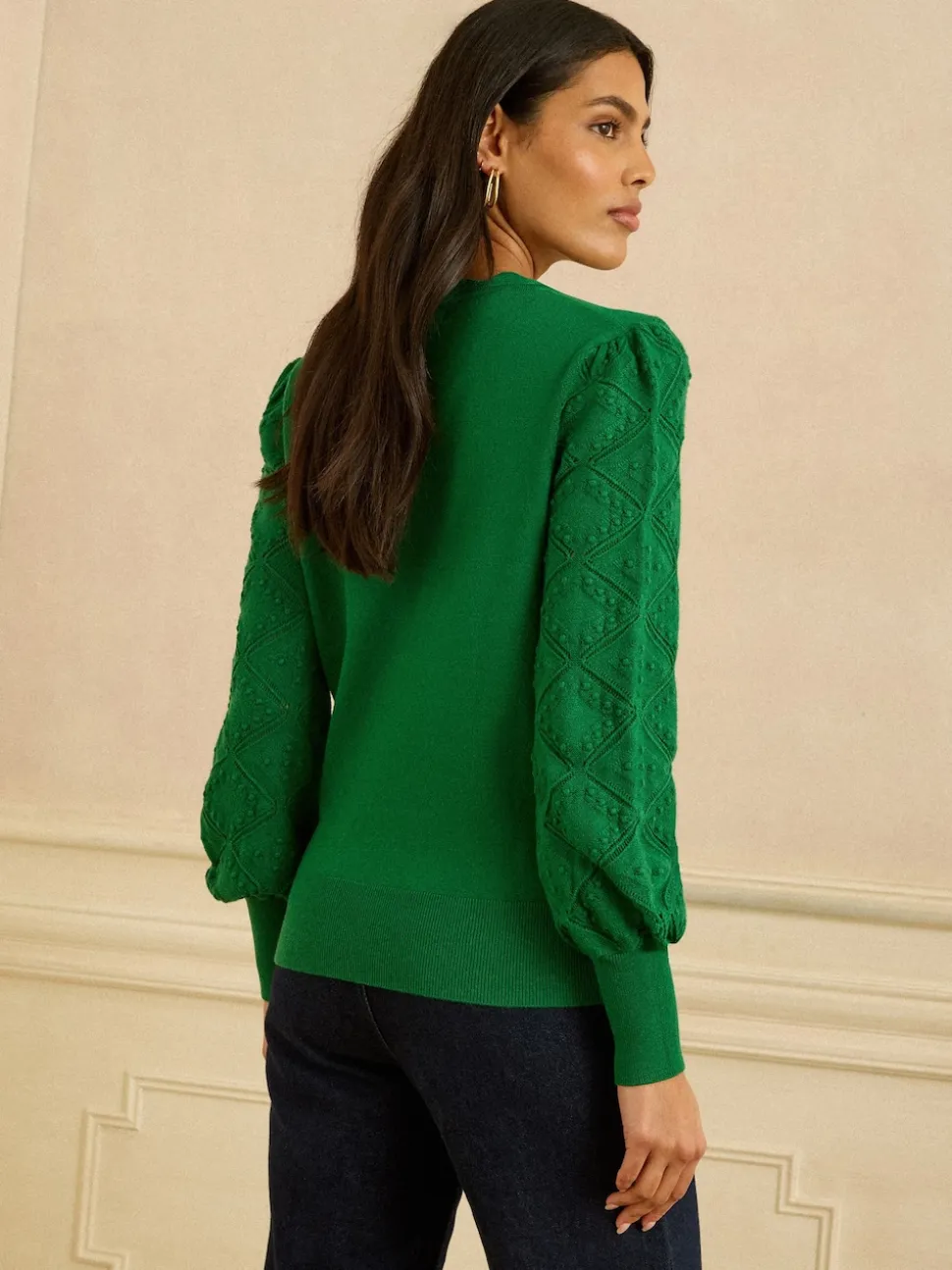 Love & Roses Emerald Green Jumper