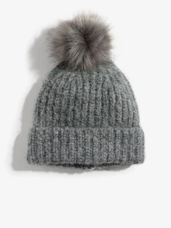 Love & Roses Grey Cosy Pom Hat