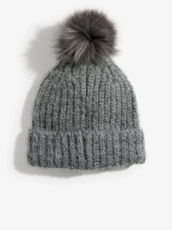 Love & Roses Grey Cosy Pom Hat
