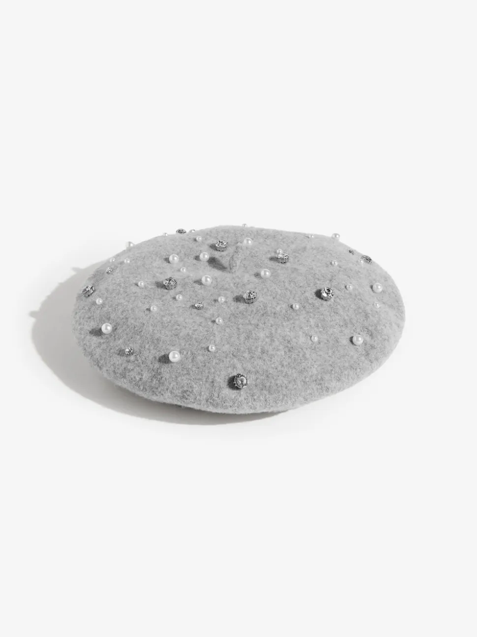 Love & Roses Grey Embelished Beret Hat