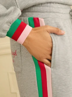 Love & Roses Grey Rainbow Tipped Jersey Loungewear Bottoms