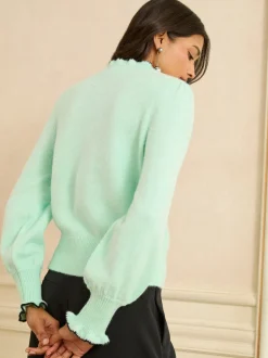 Love & Roses Mint Green Bow Detail Knitted Jumper