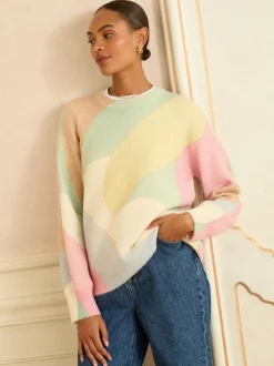 Love & Roses Multicoloured Cosy Print Knitted Jumper