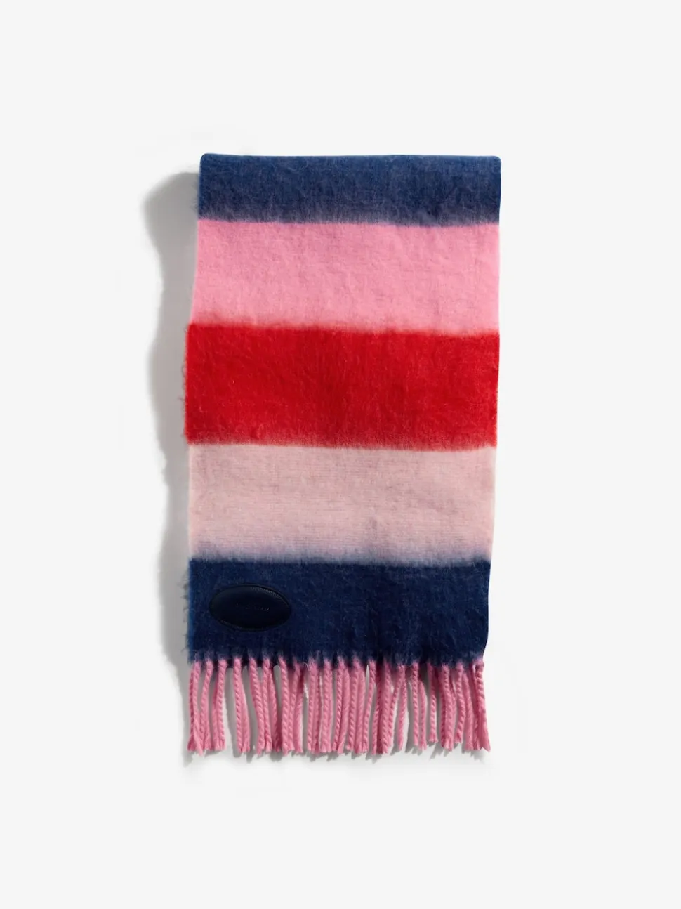 Love & Roses Pink/Blue Stripe Brushed Scarf