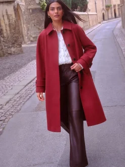 Love & Roses Red Petite Car Coat