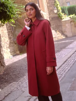 Love & Roses Red Petite Car Coat