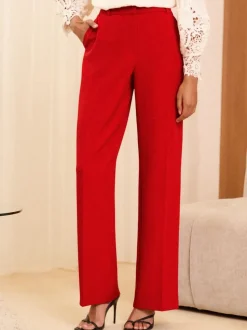 Love & Roses Red Wide Leg Trousers