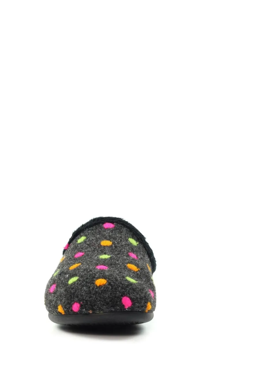 Lunar Black Peanut Polka Dot Mule Slippers