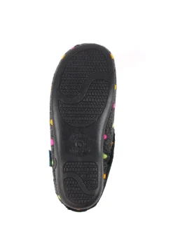 Lunar Black Peanut Polka Dot Mule Slippers