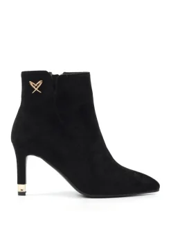 Lunar Black Sadie Heeled Ankle Boots