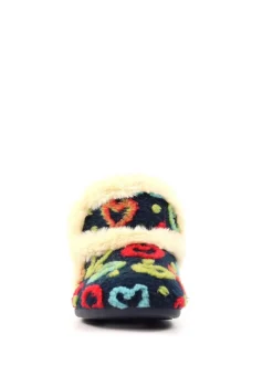 Lunar Blue Angel Heart Detail Bootie Slippers