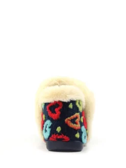 Lunar Blue Angel Heart Detail Bootie Slippers