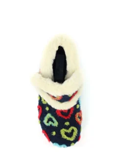 Lunar Blue Angel Heart Detail Bootie Slippers