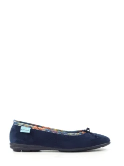 Lunar Blue Bow Tartan Trim Pump Slippers