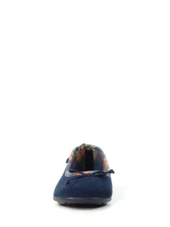 Lunar Blue Bow Tartan Trim Pump Slippers