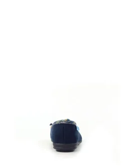Lunar Blue Bow Tartan Trim Pump Slippers